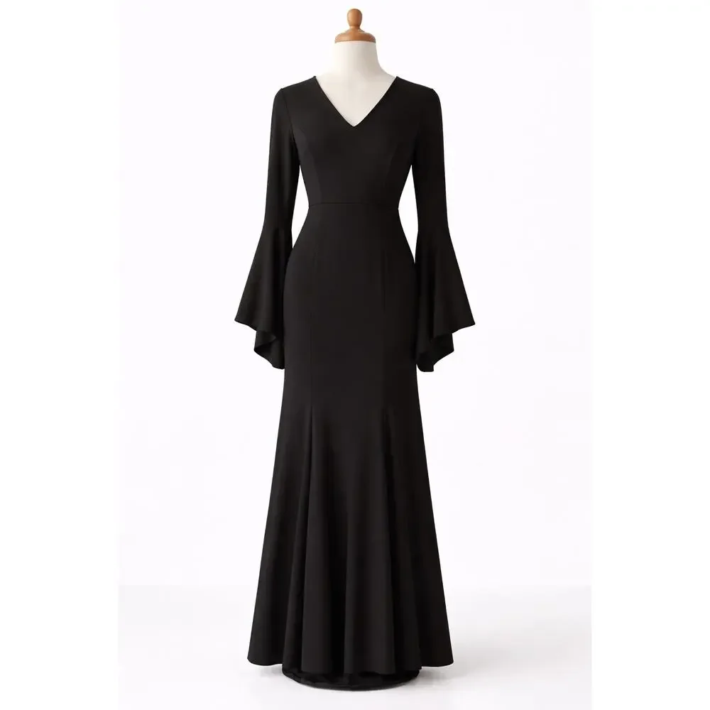 Whimsigoth Black Maxi Dress Womens Size S Vamp Costume Goth Witchy Formal Glam - Picture 3 of 4